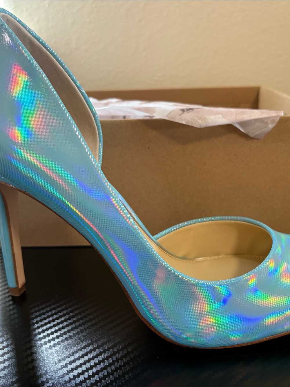 Jessica Simpson Iridescent Aqua D'Orsay Pump